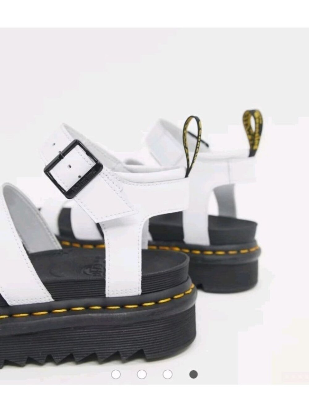Dr Martens Blaire Women US Size 8 White Leather Sandal Gladiator Platform Chunky - Picture 5 of 11